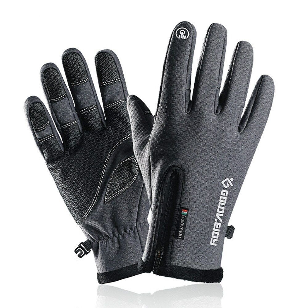 Waterproof Cold-proof Ski Heated Gloves Cycling Fluff Warm Gloves For Touchscreen Cold Weather Windproof Anti Slip Gloves