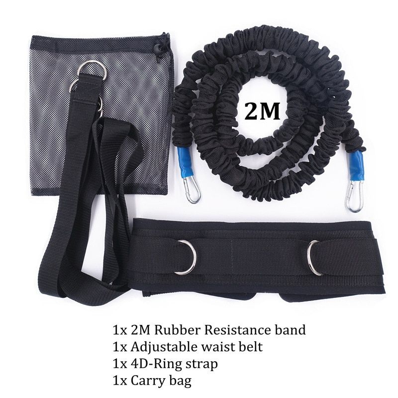 Resistance Bungee Band with Adjustable Neoprene Belt for Running Training Workout Speed Agility Strength Basketball and Football