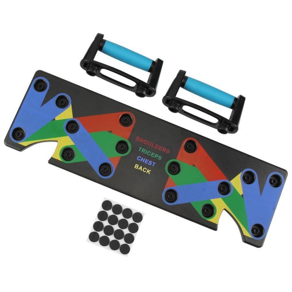 MA 9 kinds of multifunctional push-ups for male fitness body Multiple positions and angles Multifunction Portable foldable-multicolor
