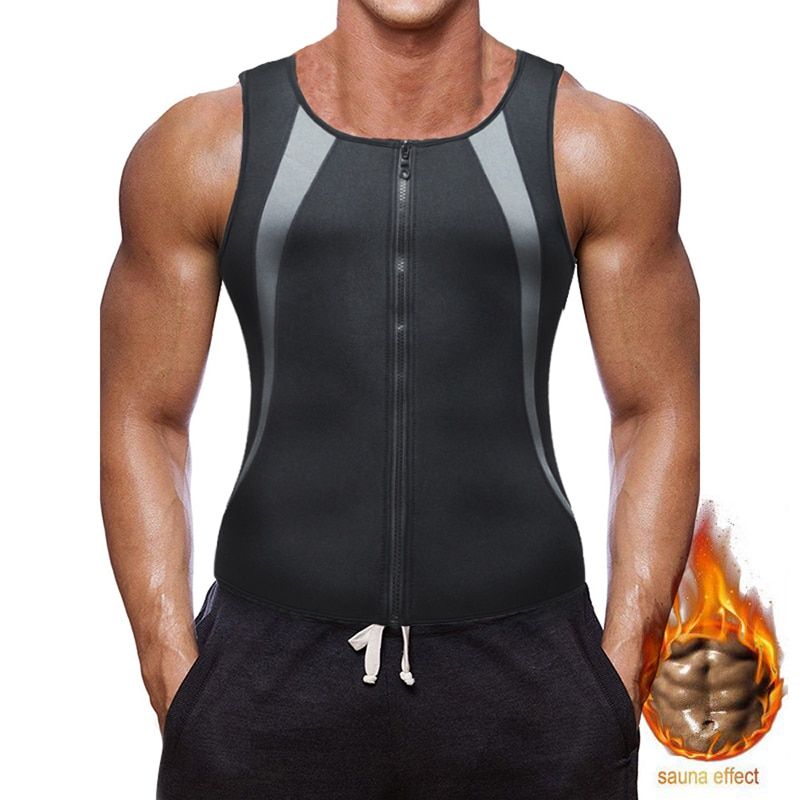 New Neoprene Sauna Vest for Men Sweat Shirts Waist Trainer Body Shaper Slimming Suit Weight Loss Casual Sweat Hot Workout Tanks