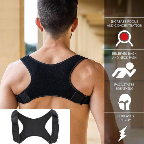 Men Adjustable  Corset Back Posture Corrector Therapy Shoulder Lumbar Brace Spine Support Belt Posture Correction