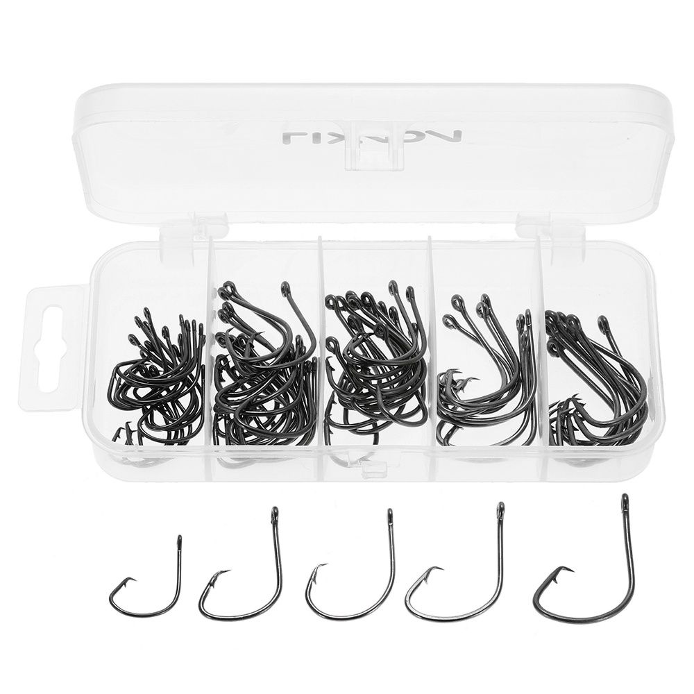 76PCS Fishing Hooks Assorted Fishing Hook Barbed Hook Mixed Size Hooks Fishing Accessories with Box