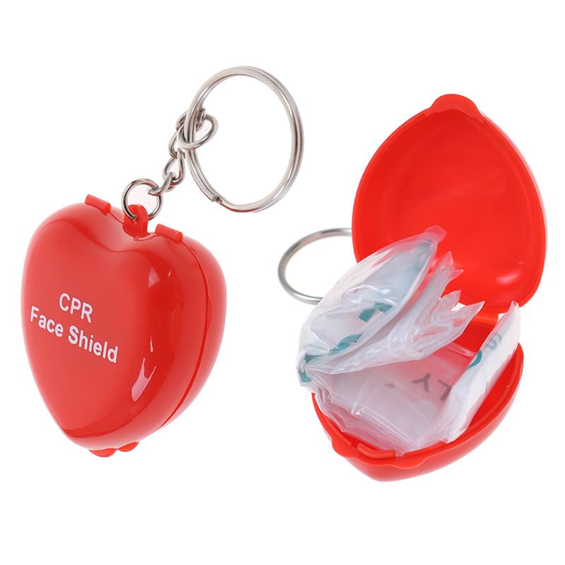 Mini Protect CPR  Mouth KeyChain Rescue In Heart Box Face  First Aid