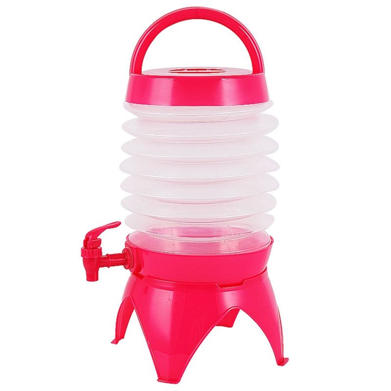 Camping Telescopic Folding Water Storage Bucket Multifunctional Drinking Bucket Large Capacity Car Portable Red