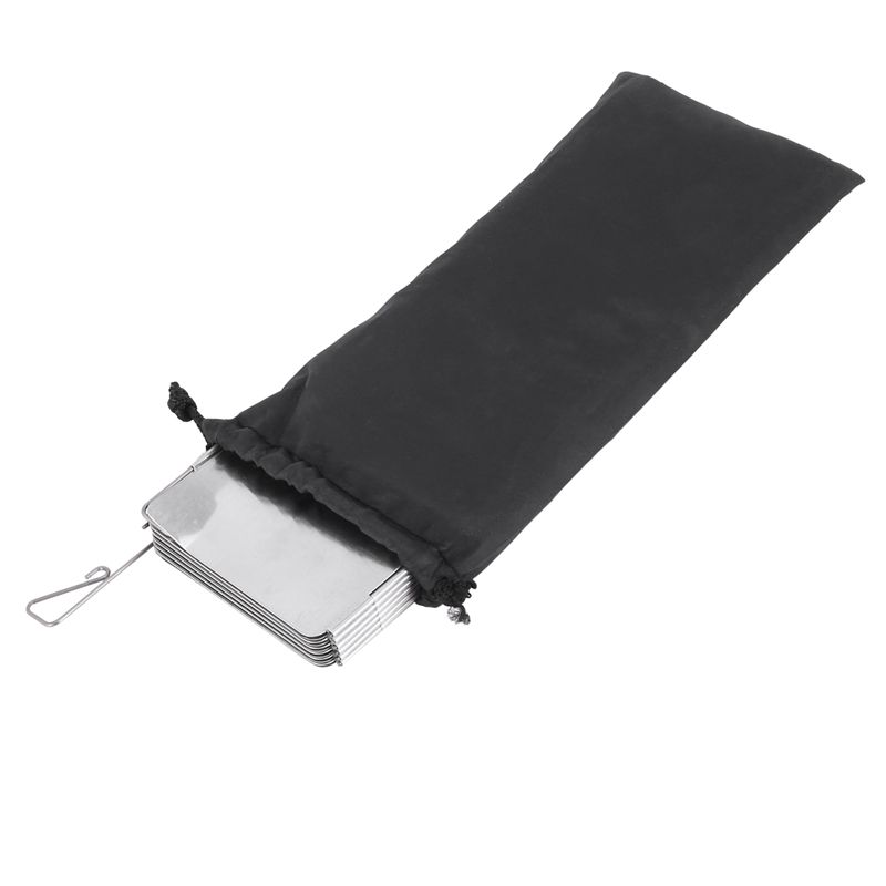 2X Camping Stove Windscreen 12 Plates Ultralight Folding Camp Stove Windscreen Portable Camping Stove Windshield