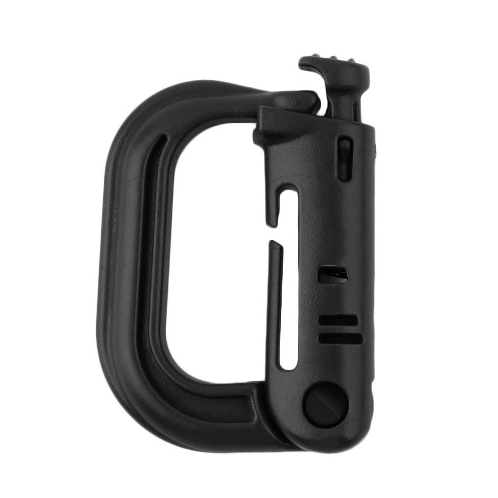 Outdoor Tactical Gear Carabiner Backpack Keychain D-Ring Spring Snap Clip-black