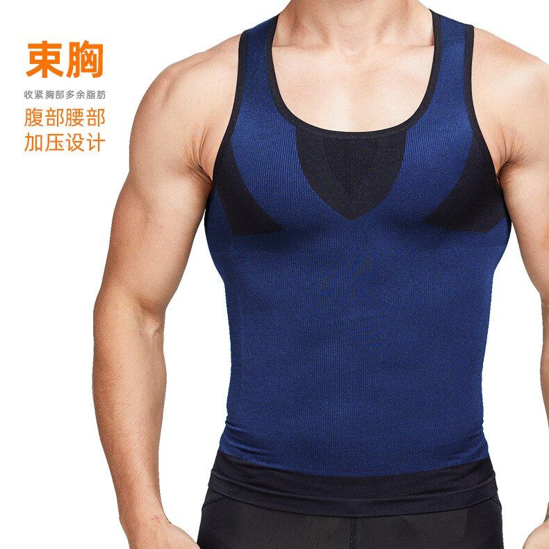 mens sture corrector t shirt  chest shaper for male waist belt belly stomach control shapewear Vest tops