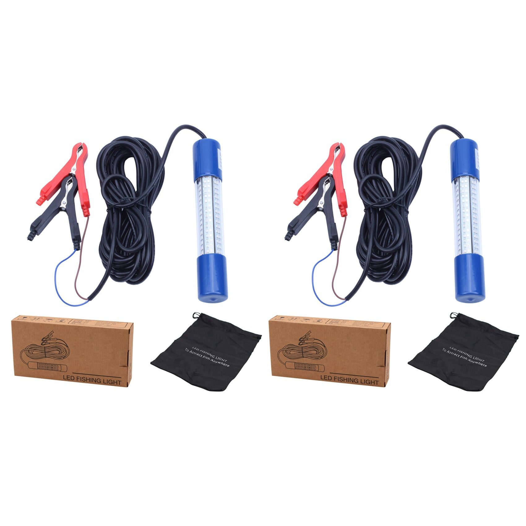2X 12V-24V Underwater Fishing Light 180 Led Night Boat Light Attracts Fish Squid