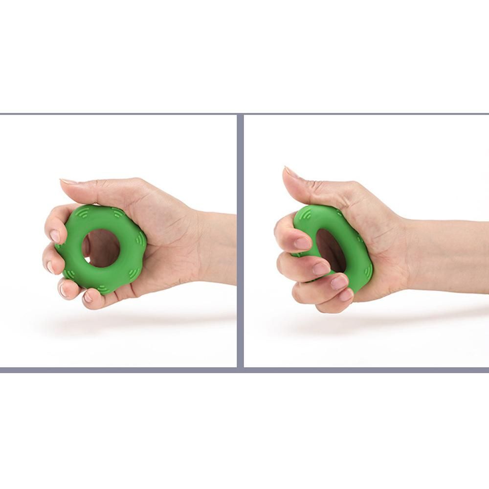 Silica Gel Portable Muscle Power Training Silicone Grip Ring Exerciser Strength Finger Hands Grip Fitness Equipement Light Green
