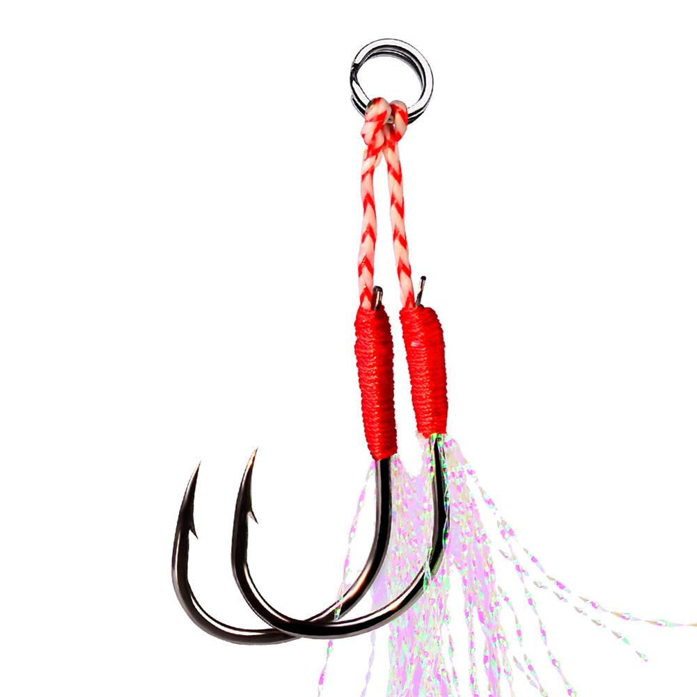 Fishing  Hook Double  Jig  Hooks hread  Feather Fishing Lure Slow  Jigging  Sea  ackle