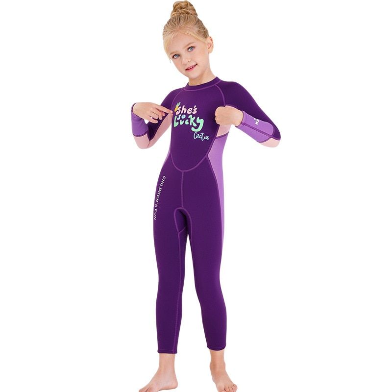 2.5MM Neoprene Wetsuit Children Diving Suits Swimwear Girls Long Sleeve Surfing Swimsuits For Girl Bathing Suit Wetsuits