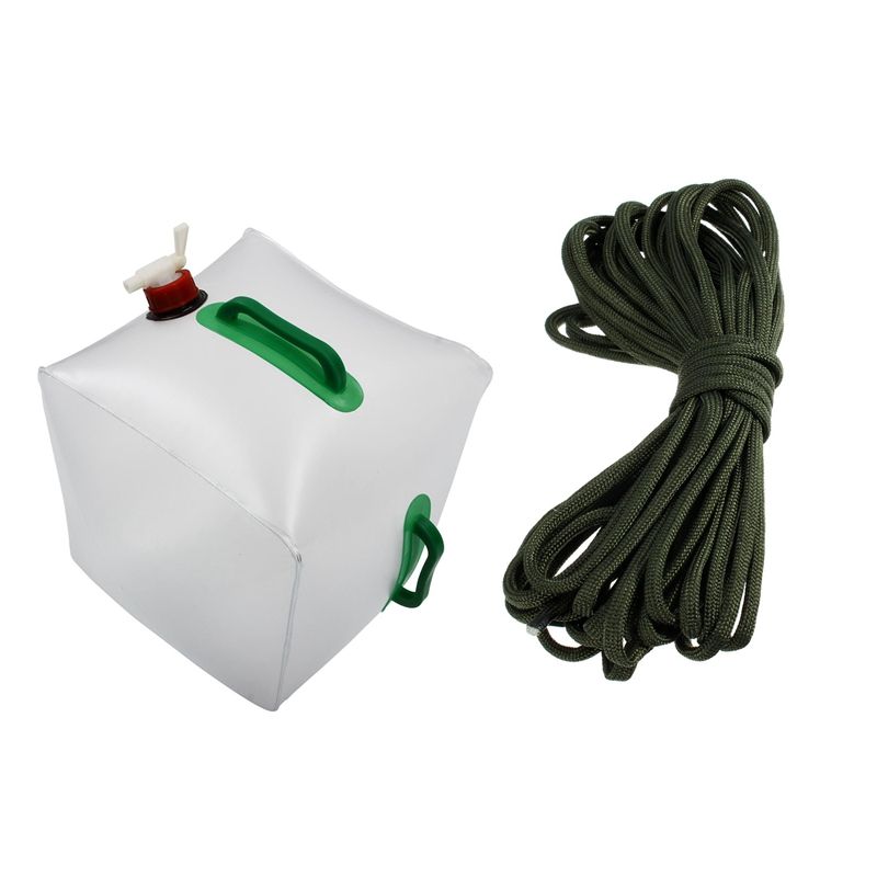 20L 5.3 Gallon Portable Water Carrier Collapsible Water Storage Container with 7 Rope Parachute Rope Resistant Camping