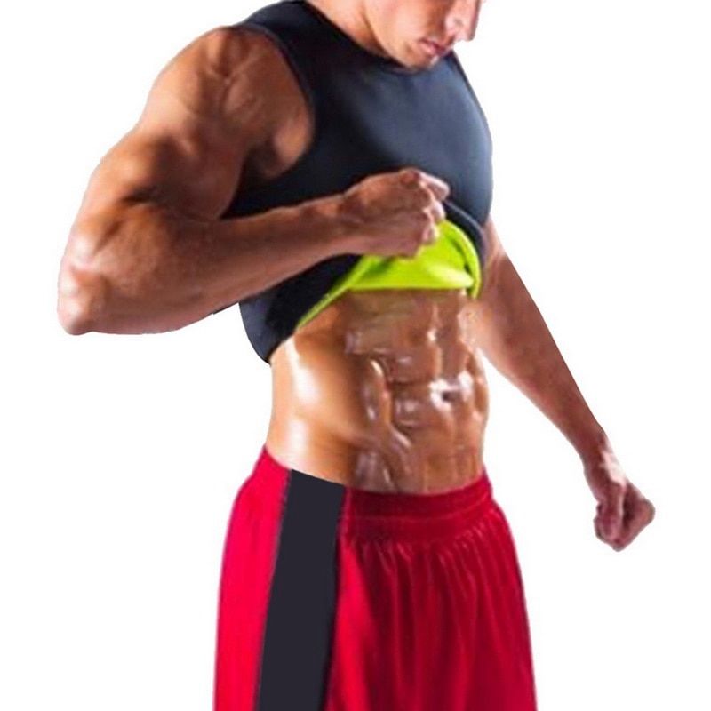 Men's Hot Sweat Body Shaper Slimming Belt Belly Slimming Vest Fat Burning Shaperwear Waist Sweat Corset Tummy Fat Burner