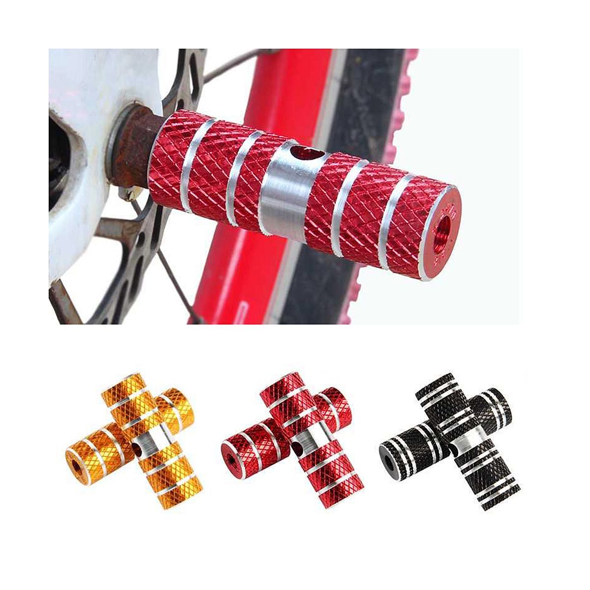 2PCS Brand NEW Axle Foot Pegs For BMX Bike Bicycle Cycling All aluminum 6061 alloy, coarse diameter of about 2.3CM length of about 7CM New Accessories