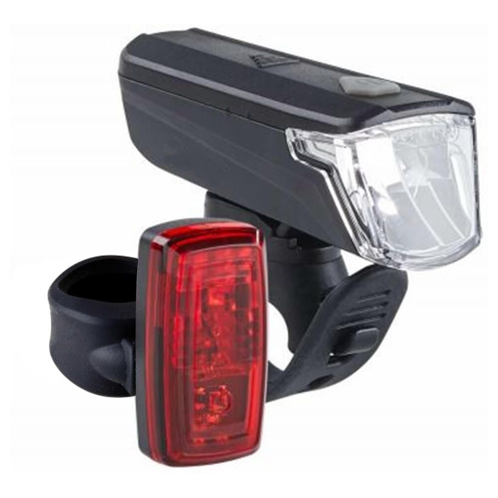Decathlon ST 110 Front/Rear LED Cycling Light Set - Black