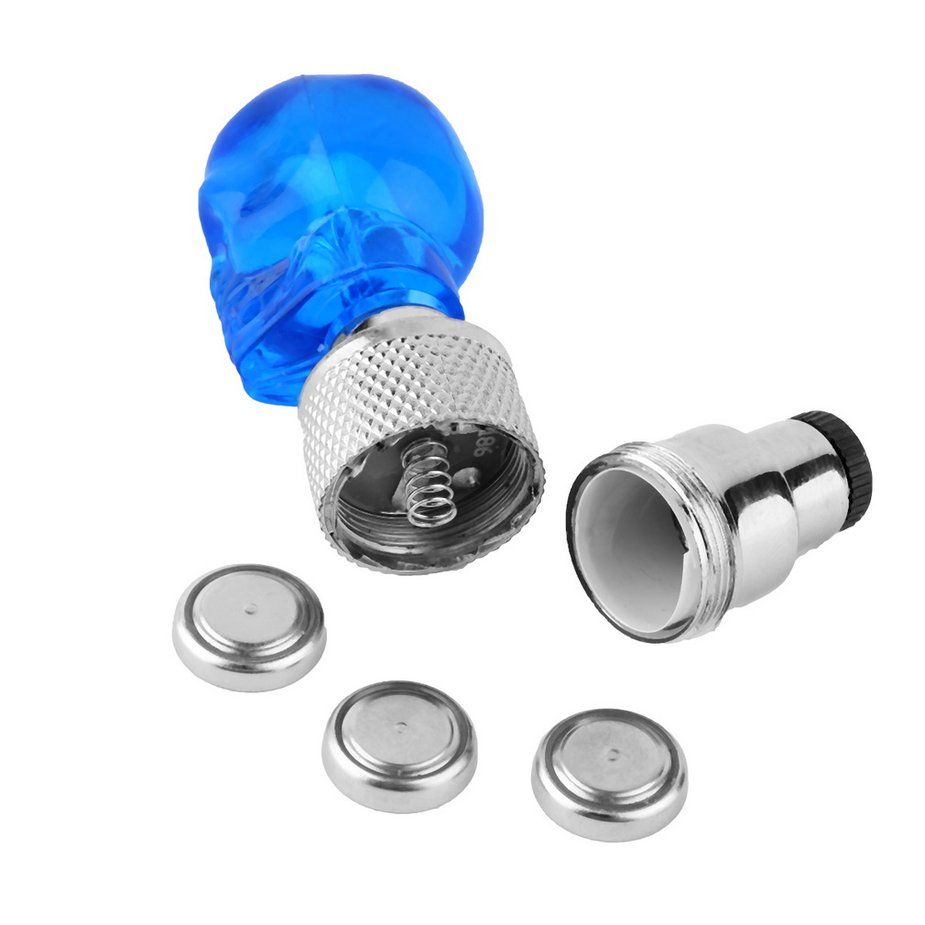 Skull Shape Valve Cap LED Light Wheel Tyre Lamp for Car Motorbike Bike