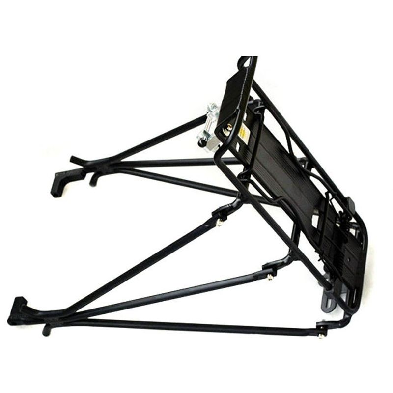Cycling MTB Aluminum Alloy Bicycle Carrier Rear Luggage Rack Shelf Bracket for Disc Brake/V-brake Bike Black