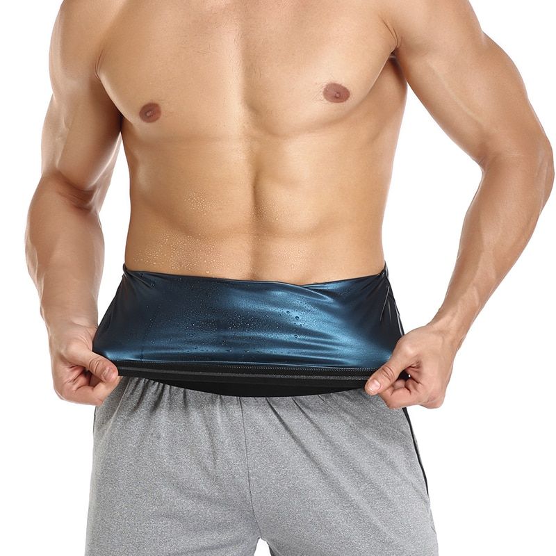Neoprene-Free Men Sweat Body Shaper Waist Trainer Sauna Effect Slimming Belt Thermal Shapewear Corset Fitness Belly Cincher