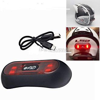 Rechargeable Helmet  Light LED Night Vision Light For Motorcycle Or Biker -Red
