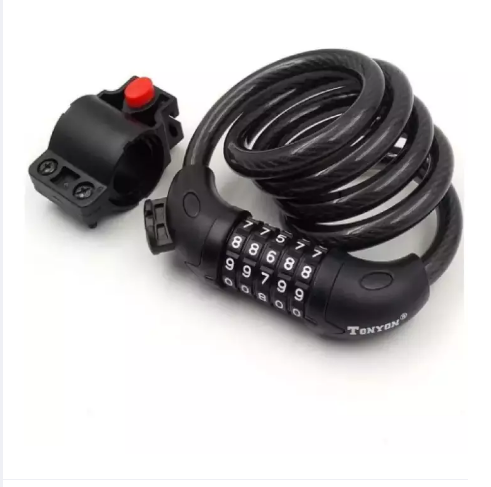 TONYON - TY566 Bicycle 5-Digit password Lock anti-theft cable lock Coded Combination - Black
