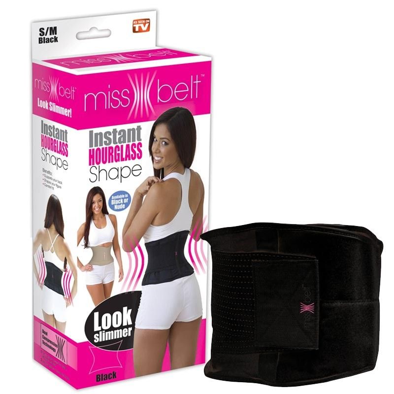 Newest MISS BELT BODY SHAPER Waist Slimming Shaper Slimming Belt Miss Waist Belt Instant Hourglass Shape Black For Men/Women