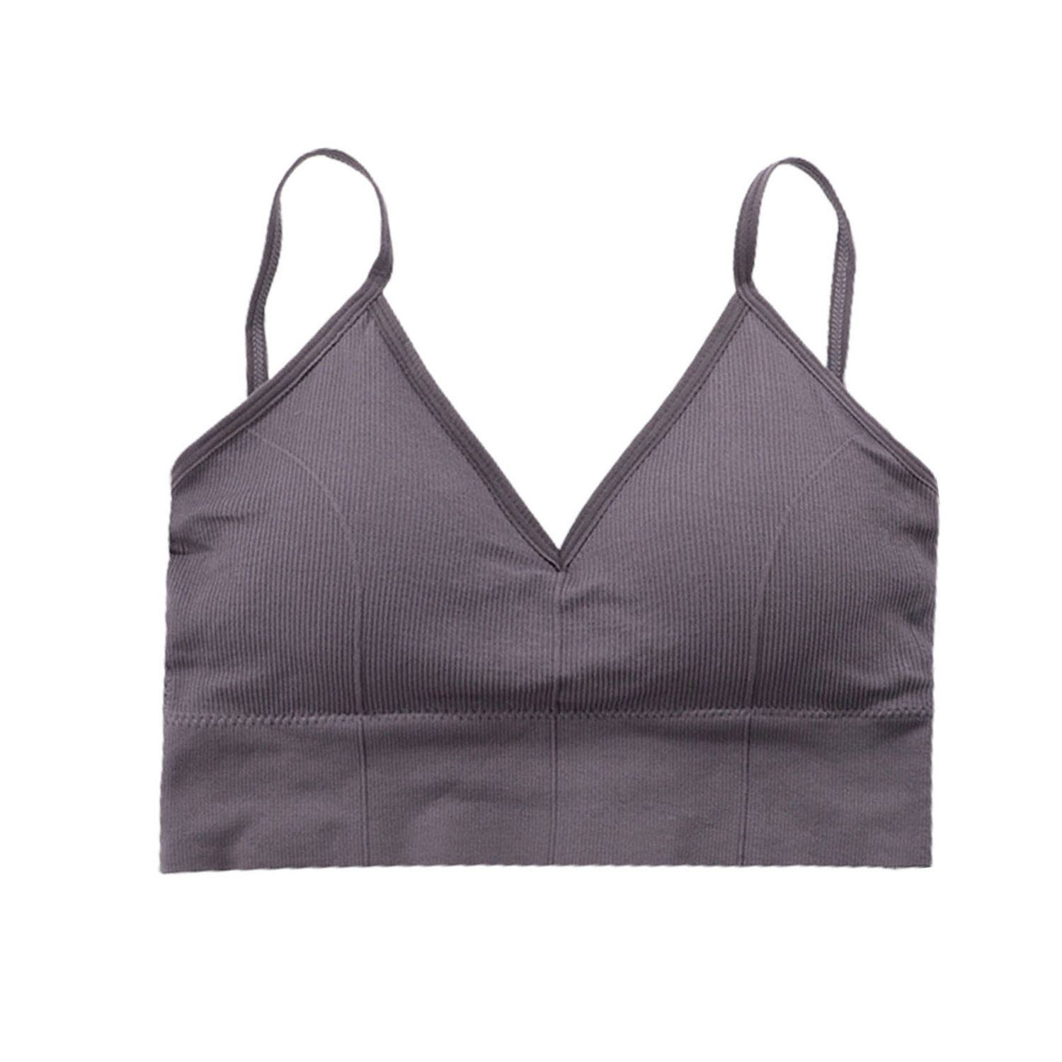 Sports Vest Spaghetti Strap Cross Bk Strap Padded Wireless Underwear