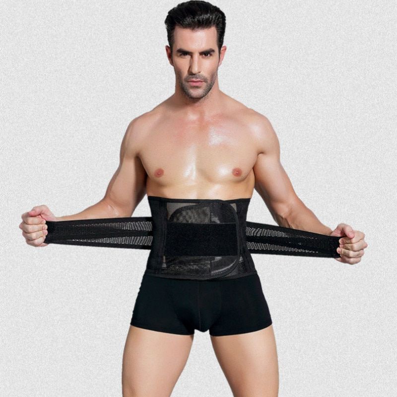Men Waist Trainer Corsets Fitness Trimmer Belt Slimming Body Shaper for Weight Loss Mens Sauna Sweat Girdle Workout Fat Burner