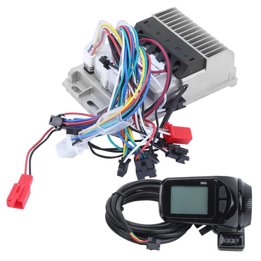 Controller 36/48V 500W Electric Tricycles 3‑mode Sinusoid Brushless Instrument LCD Set