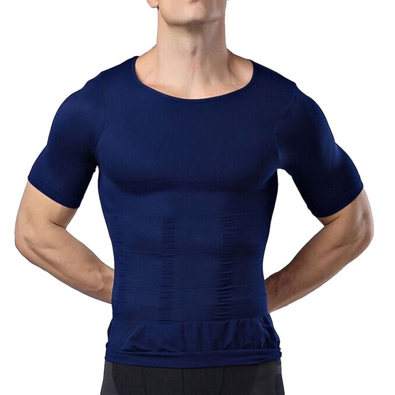 Men Body Toning T-Shirt Body Shaper Corrective  Shirt Slimming Belt  Abdomen Fat Burning  Corset Drops