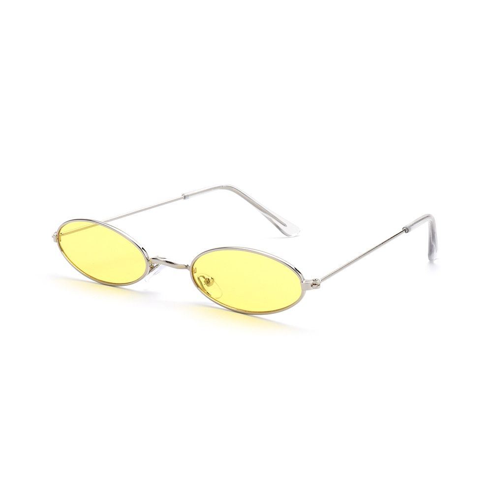 Retro Small Frame Oval Sunglasses With Chain Vintage Shades Women Outdoor Beach Cycling Metal Fashion Summer Alloy Sun Glasses