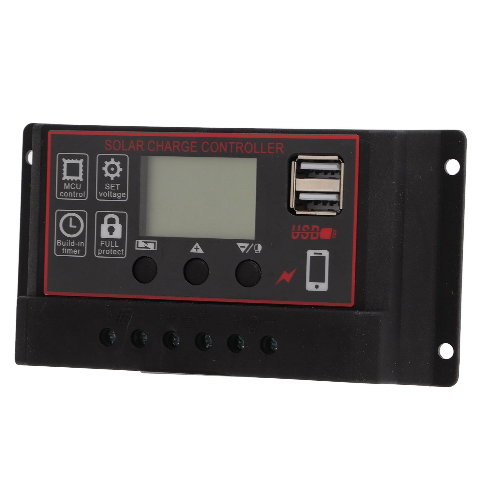 Solar Panel Charge Controller Multi Function Multiple Protection Intelligent Regulator High Performance with Dual USB Port