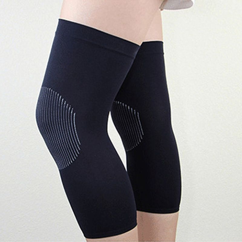 2pcs Breathable Elasticated Knee Pads Warm Leg Sleeve Knee Brace Support Anti Crash Kneepad Joint Wrap Protector
