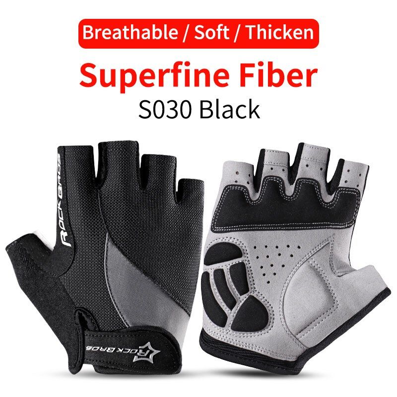 ROCKBROS Bicycle Gloves MTB Road Anti-shock Mountain Bike Fingerless Gloves Men Women Breathable Cycling Sports Non-slip Glove