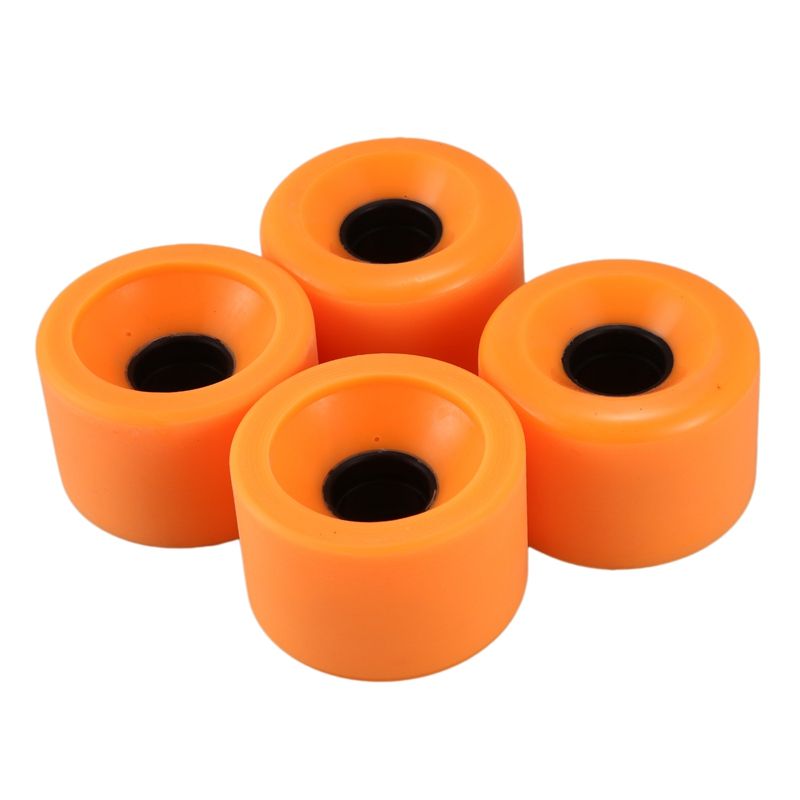 4 Pack Skated Wheels Elastic PU Wearable Flexible Durable 65X45 PU Skated Wheels Sports Orange