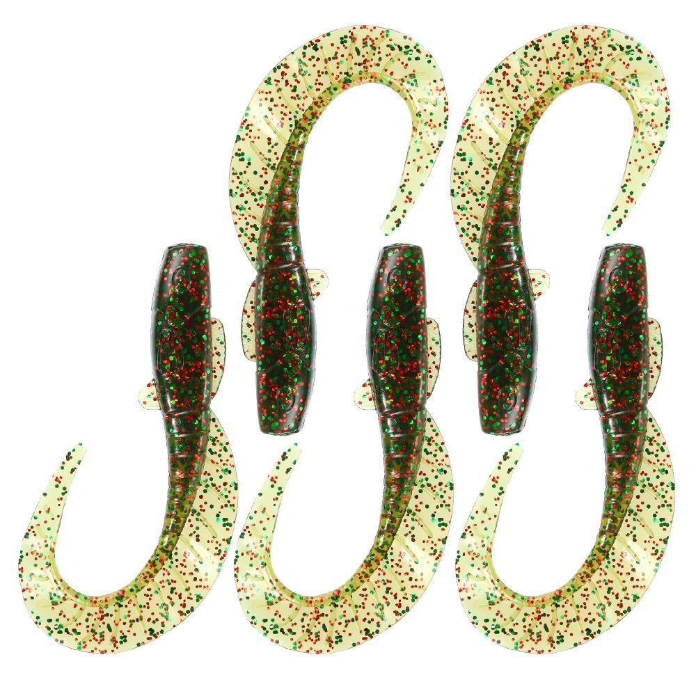 5PCS 11.5cm / 13g Soft Fish Lure Curly Tail Soft Bait Artificial Sea Fishing Lures
