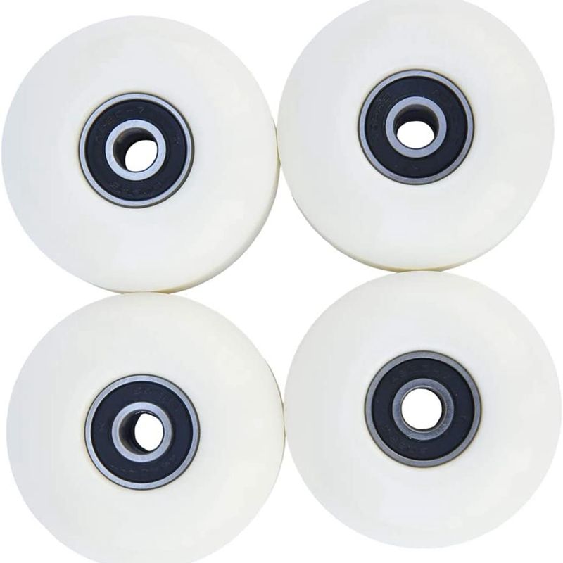 Skateboard Wheels with Bearings 52X30mm Street PU Wheels Skateboard Parts Cruiser Longboard Wheels (Set of 8) White