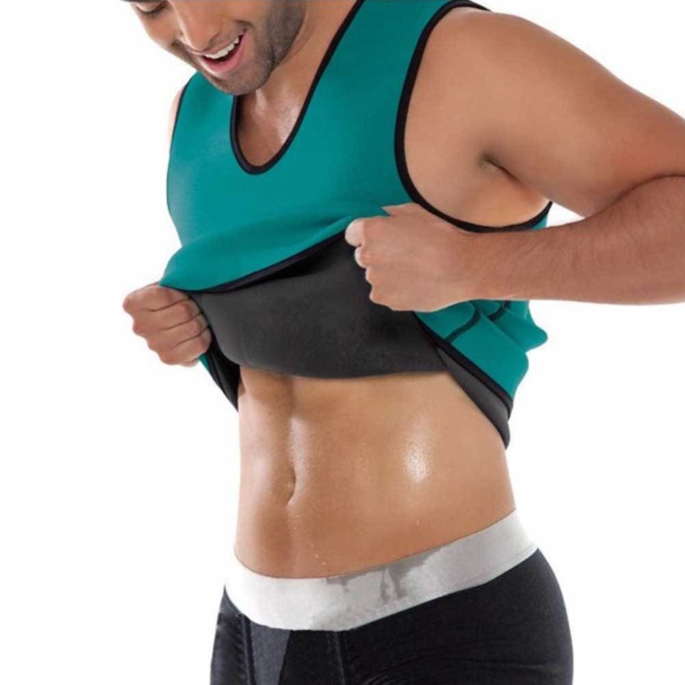 Mens Slimming Vest Sport Ultra Sweat Neoprene Gym Fitness Waist Training Vest with Zipper Men Weight Loss Running Vest
