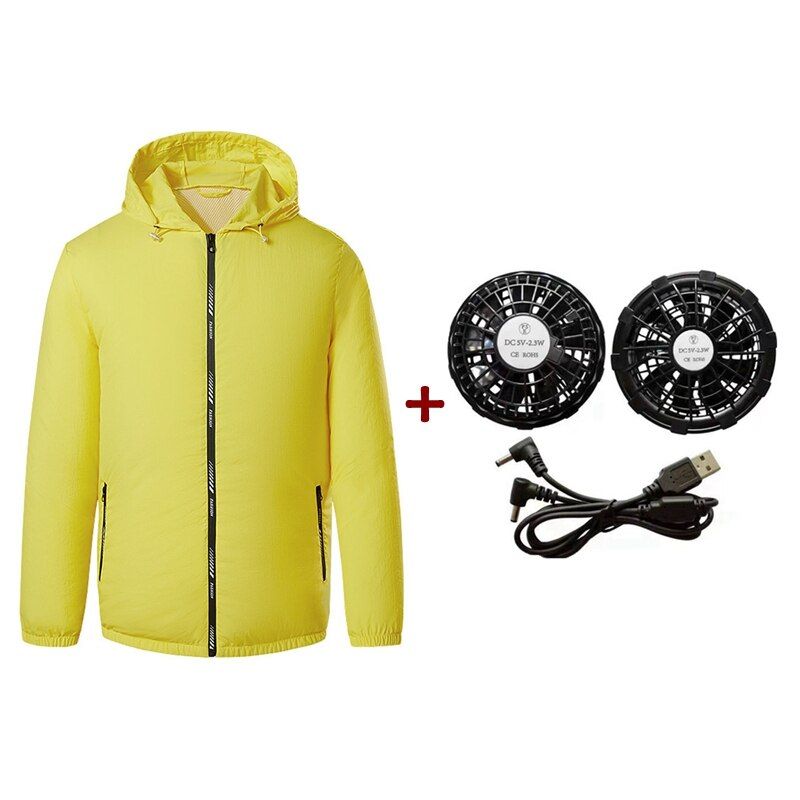 Summer Sport Fan Air Condition Cool Man Woman Travel Ultralight Outdoor Vest Clothes Jacket Sun Windbreaker Fishing Worker