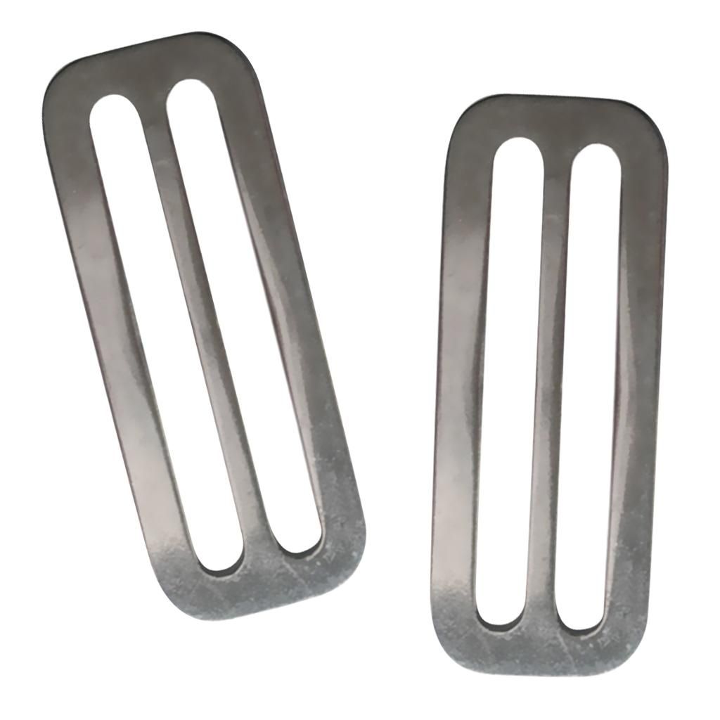 2 Pieces 2" Weight Belt Slide Stainless Steel Stopper Keeper 3mm Thickness