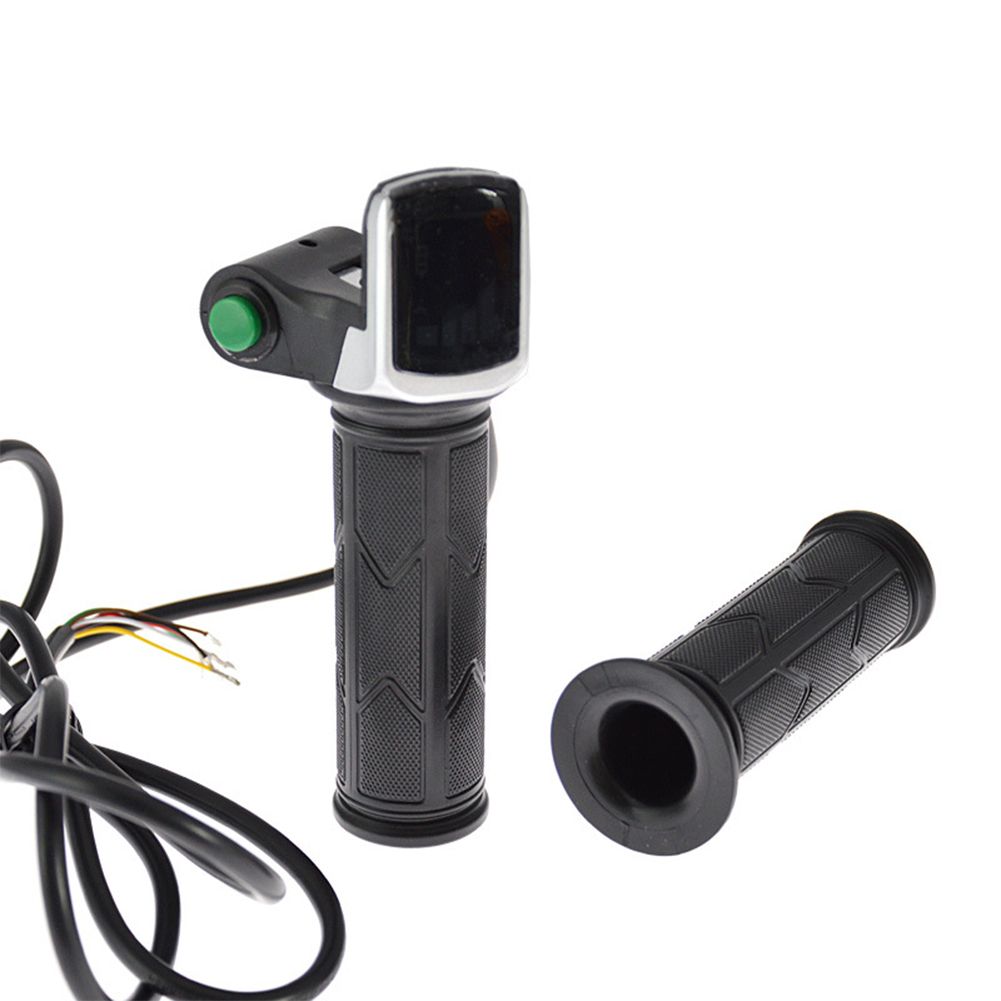 36v/48v Electric Vehicle Accelerator Handlebar Lcd Power Display Button Switch Non-slip Throttle Grip Modification Accessories