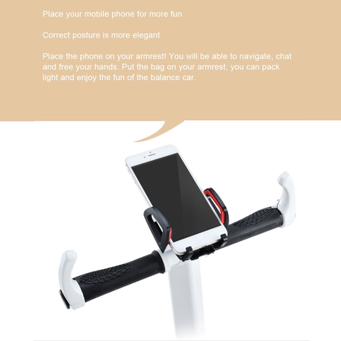 For Ninebot S Scooter Grips Adjustable Handlebar Extendable Hand Control Rod Handle DIY Upgrade Accessories,White