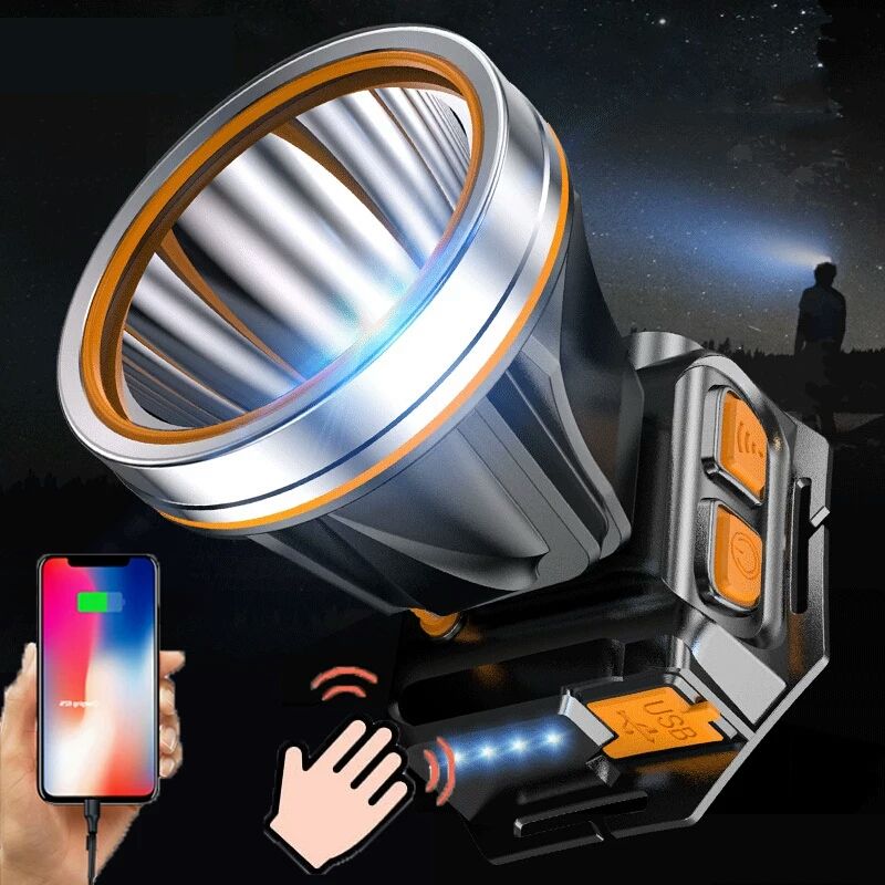 Outtobe Headlamps LED Headlig-ht USB Rechargeable Head Lig-hting Waterproof Lig-ht Headlamp Flashlig-ht Camping Fishing Outdoor Hiking Headla-mp Head Lamp Head Lig-ht 500M Lighting