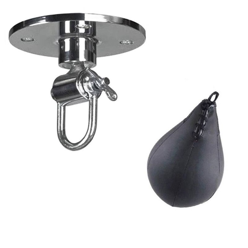 Professional Sandbags Swivel Pear Speed Punching Ball Base Hook Mount Kit Punch Bag Speedbag Boxing Training,Black