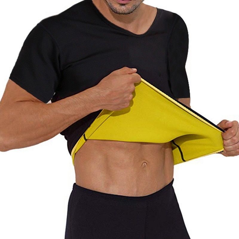 Plus Size S-4XL Men Neoprene Shaperwear Waist Traine Sauna Sweat Vest Body Shaper Cincher Corset T-Shirts Slimming