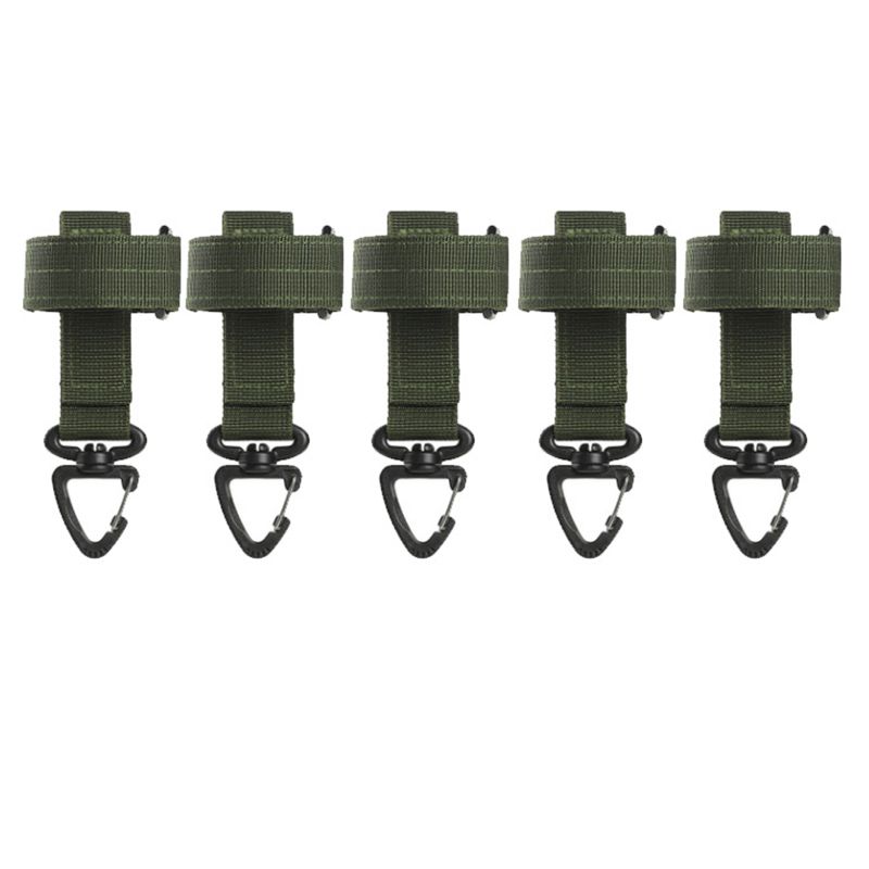 5Pcs Multi-Purpose Glove Hook Glove Hanging Buckle Outdoor Belt Fixed Glove Hook Tool Climbing Rope Storage ArmyGreen