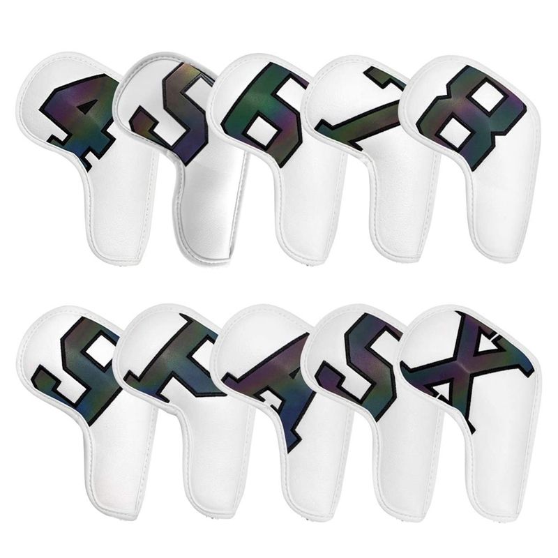 Golf Iron Covers 10Pcs Golf Iron Head Covers Leather Golf Iron Covers Set Golf Iron Headcovers with Tag