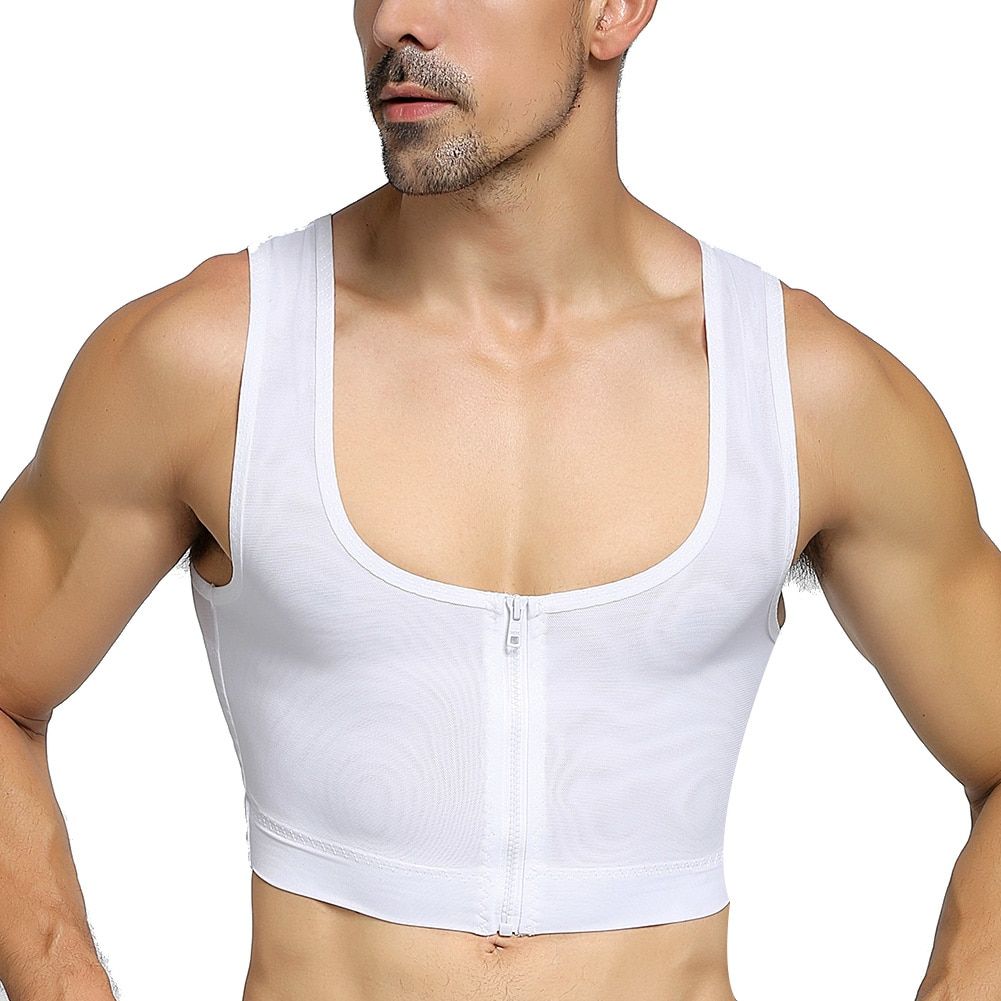 Mens Shapewear Tops Body Shapers Short Sleeves Gynecomastia Compression Shirts Hide Man Moobs Chest Binder Shaper Crop Top