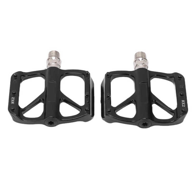 MEROCA Bicycle Pedals Mountain Bike Aluminum DU Bearing for Road Bikes RX2 Black
