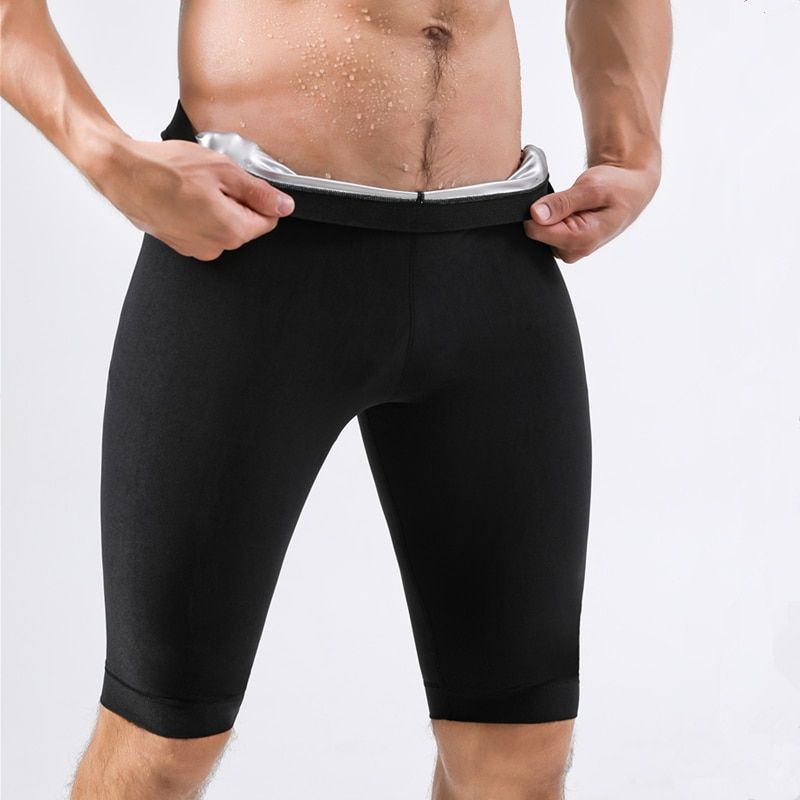 Men Sauna Leggings Hot Thermo Sweat Pants Fat Burning Compression Slimming Body Shaper for Weight Loss Fitness Workout Suits