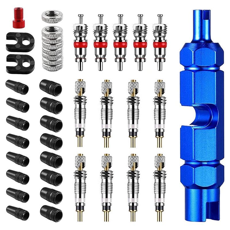 JAERBEE Bicycle Valve Core Remover Tool Kit,Bike and Car Valve Core Tool, Presta and Schrader Valve Adapter,Bike Valve Adapter